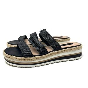 Steven by Steve Madden Black Woven Sandals